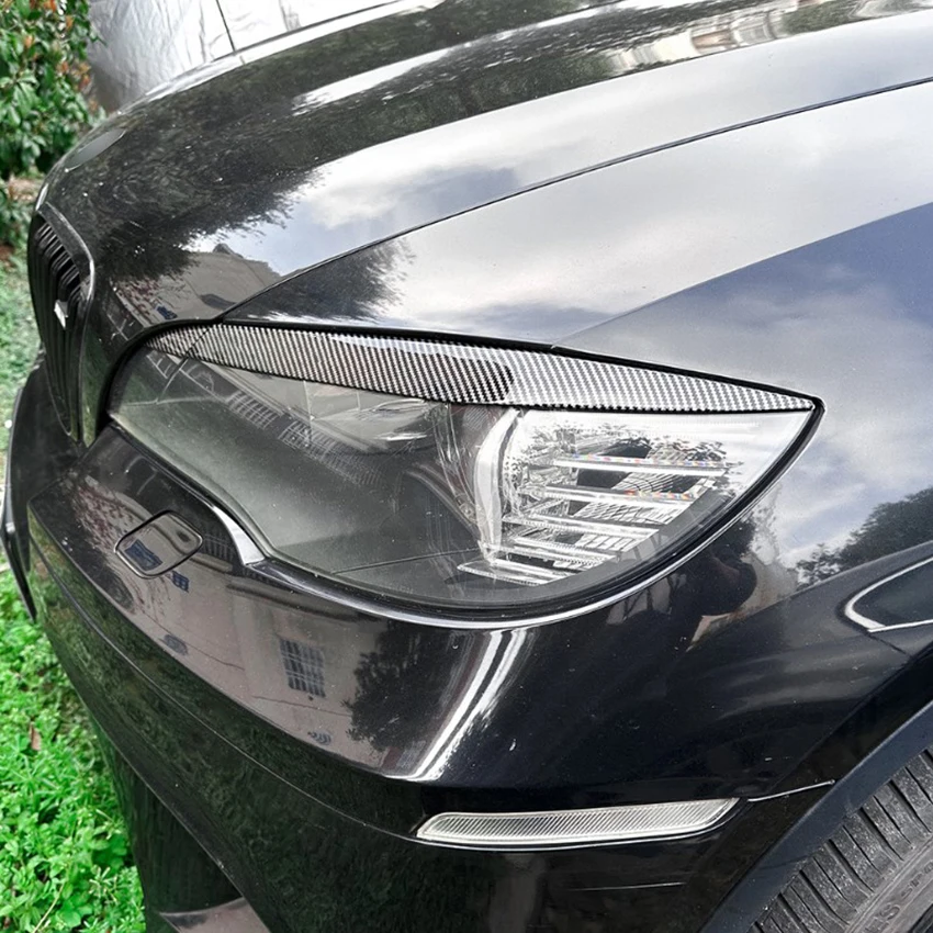 1 Set Black ABS Headlight Eyebrow Eyelid Trim For BMW X6 E71 E72 2008-2014 Exterior Styling Tuning Modification Accessories
