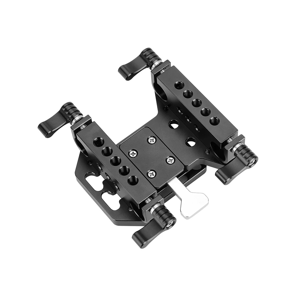 KIMRIG Quick Release V-Lock Mounting Battery Plate With 15mm Dual Rod Clamp Adapters For Dslr Camera Monitor Photo Studio