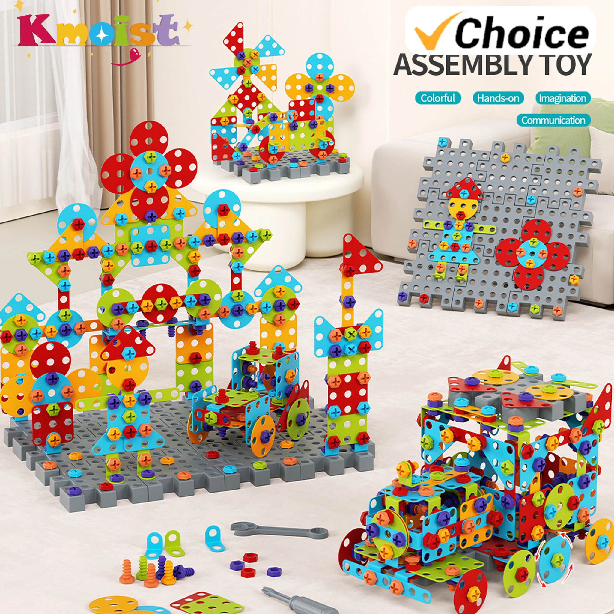 

Nut installation Disassembly Match Tool Kit Educational Assembled Sets Design Screwing Blocks Toys for Boys Kids Birthday Gifts