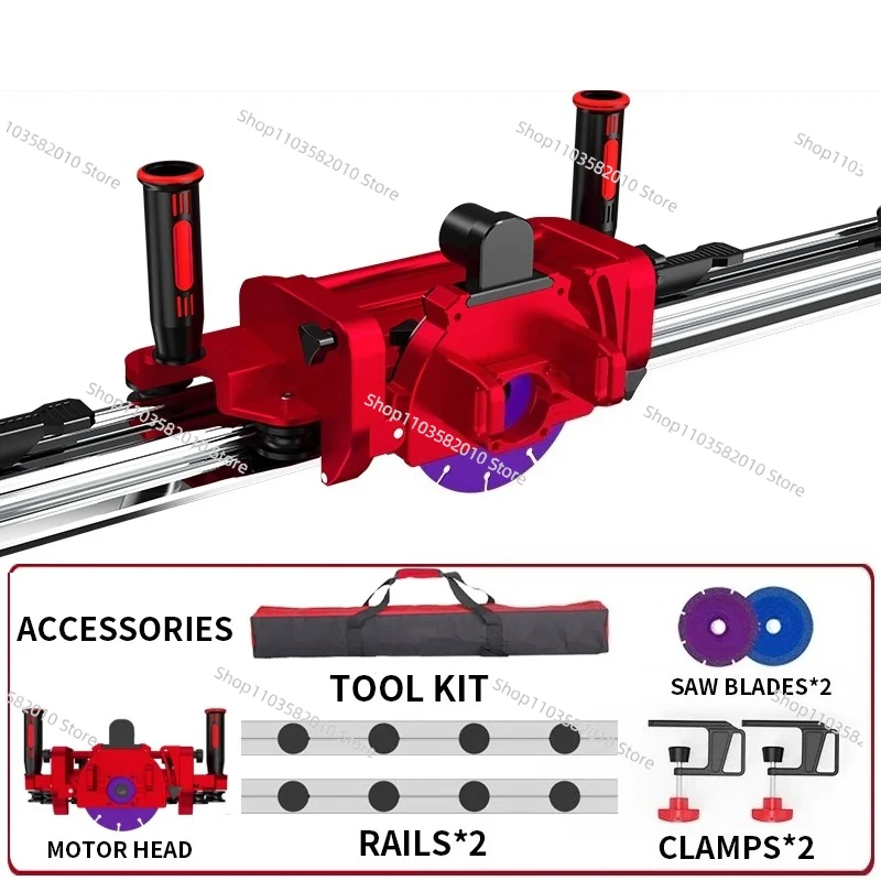 Manual Large Format Track Cutting Machine for Marble Slab & Tile, Straight Cutting & Chamfering Support Tool