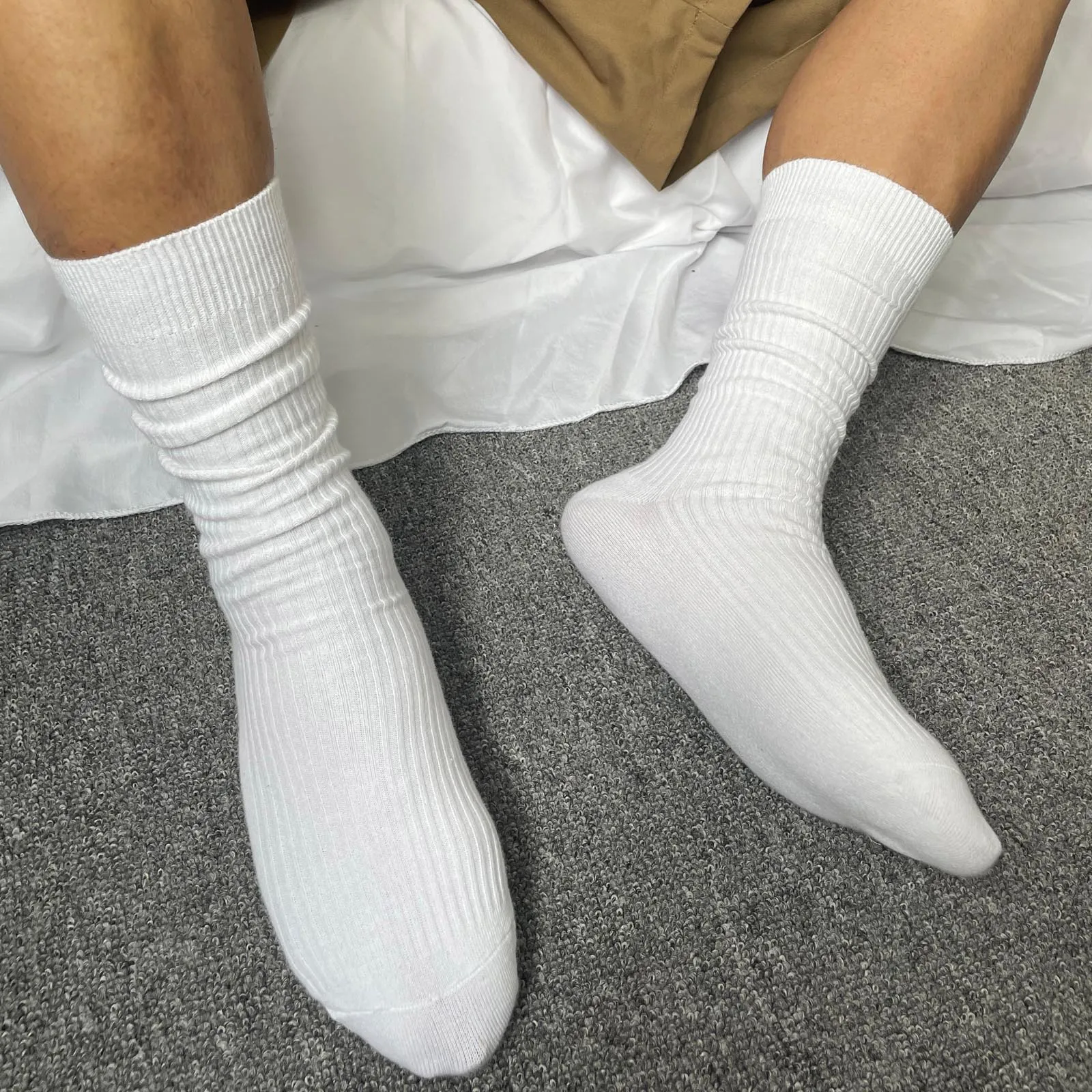 CLEVER-MENMODE Business Men Cotton Socks Sexy Black Soft Formal Tube Socks Solid Color Male Sports Socks Breathable