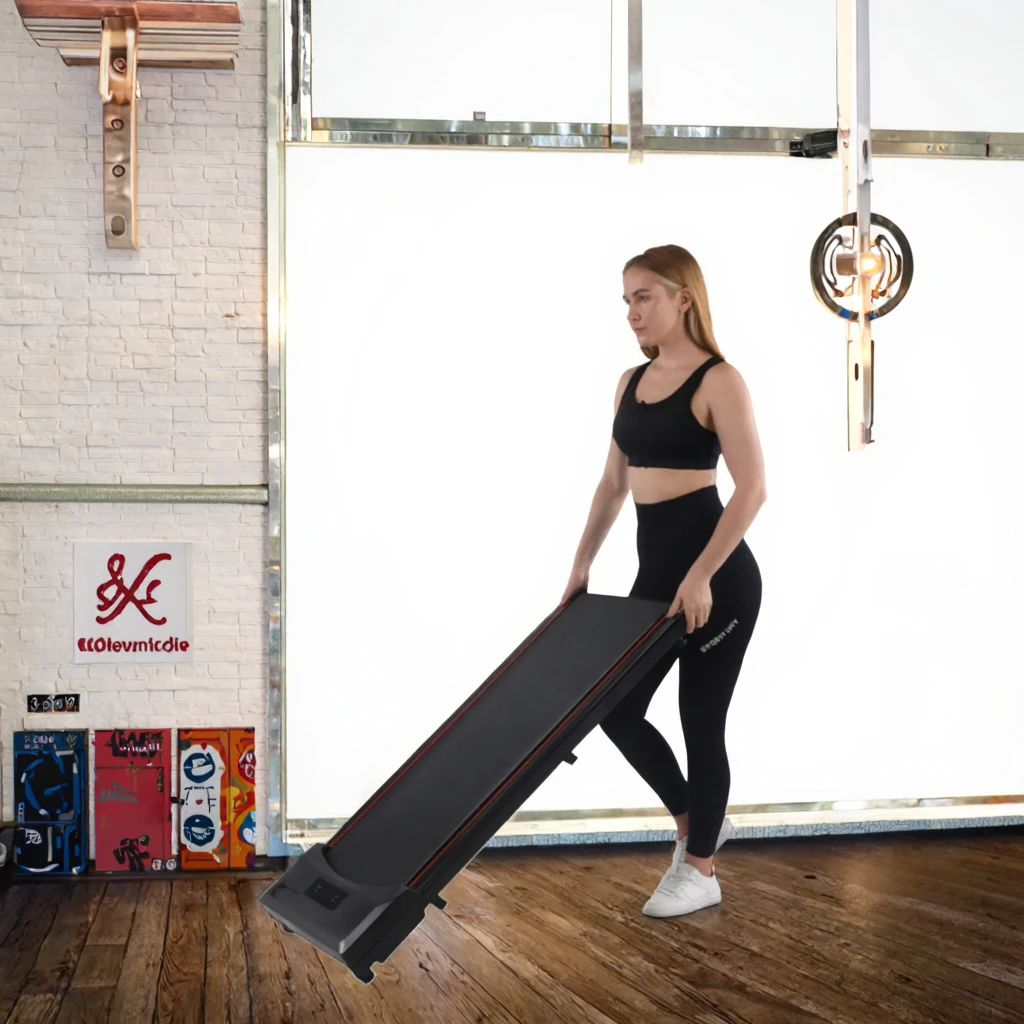 Mini Treadmill Electric Walking Mat With LED Display Transport Wheels For Home Office Fitness Desk Running