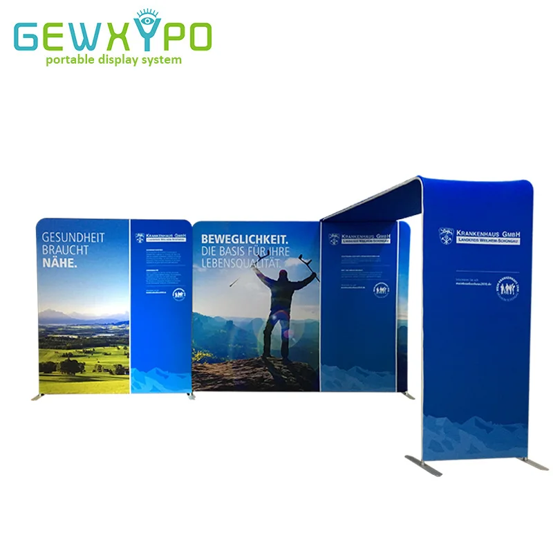 20'X10' Expo Booth Portable Easy Fabric Pillow Case Advertising Banner Backdrop With Arch,Trade Show Aluminum Tube Display Wall