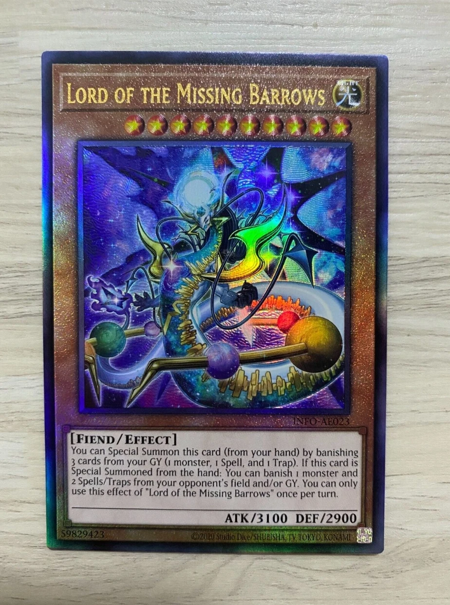 

Yugioh KONAMI Duel Monsters INFO-AE023 Lord of the Missing Barrows Ultimate Rare Asian English Collection Mint Card