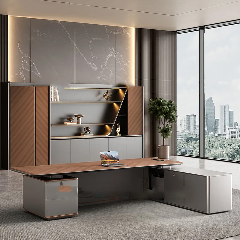 

Lshaped Adjustable Office Desk Gaming Luxury Multifunctional Office Desk Reception Space Saving Meuble Bureau Salon Furniture