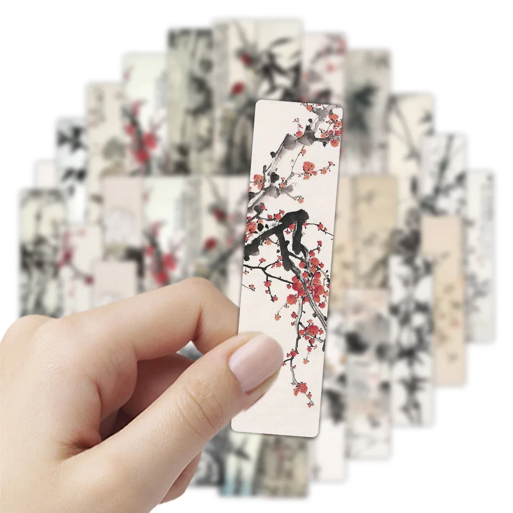 Wholesale 20packs/480pcs Chinese Style Ink Painting Bookmarks Bulk Teacher Gifts Reading Book Accessories Stationery Supplies