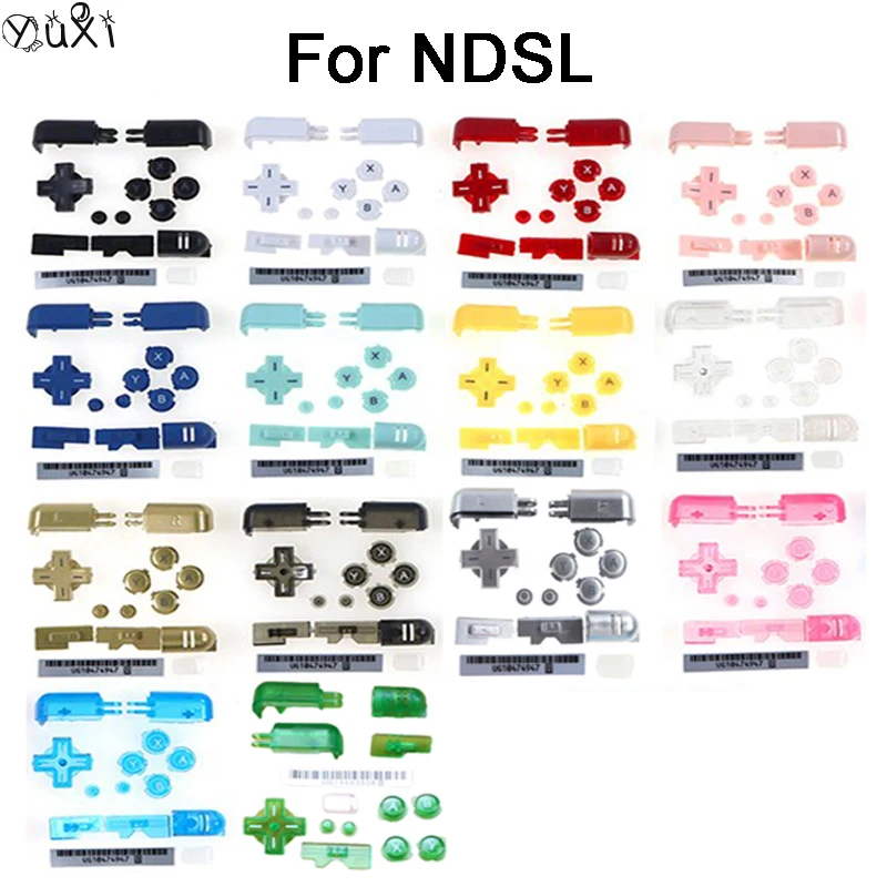 YuXi Nintend DS Lite NDSL ABXY L R D 패드 크로스 단추 풀 단추 세트 콘솔 버튼 키트, 스티커 수리 부품, 1 세트 