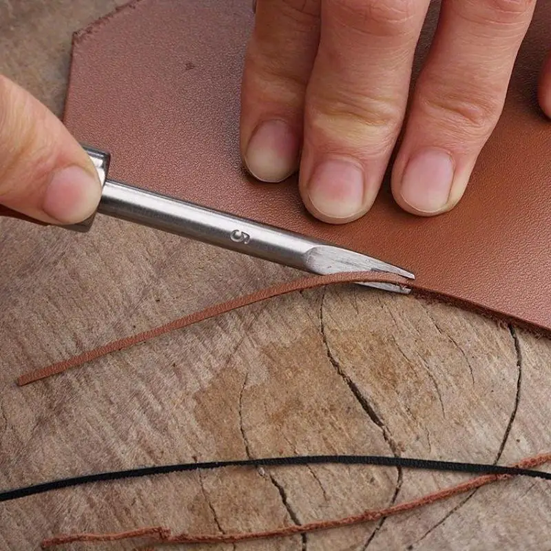Beech Handle Leather Trimming Tool Edging Tool Hand DIY Leather Carving Art Rounding Tool