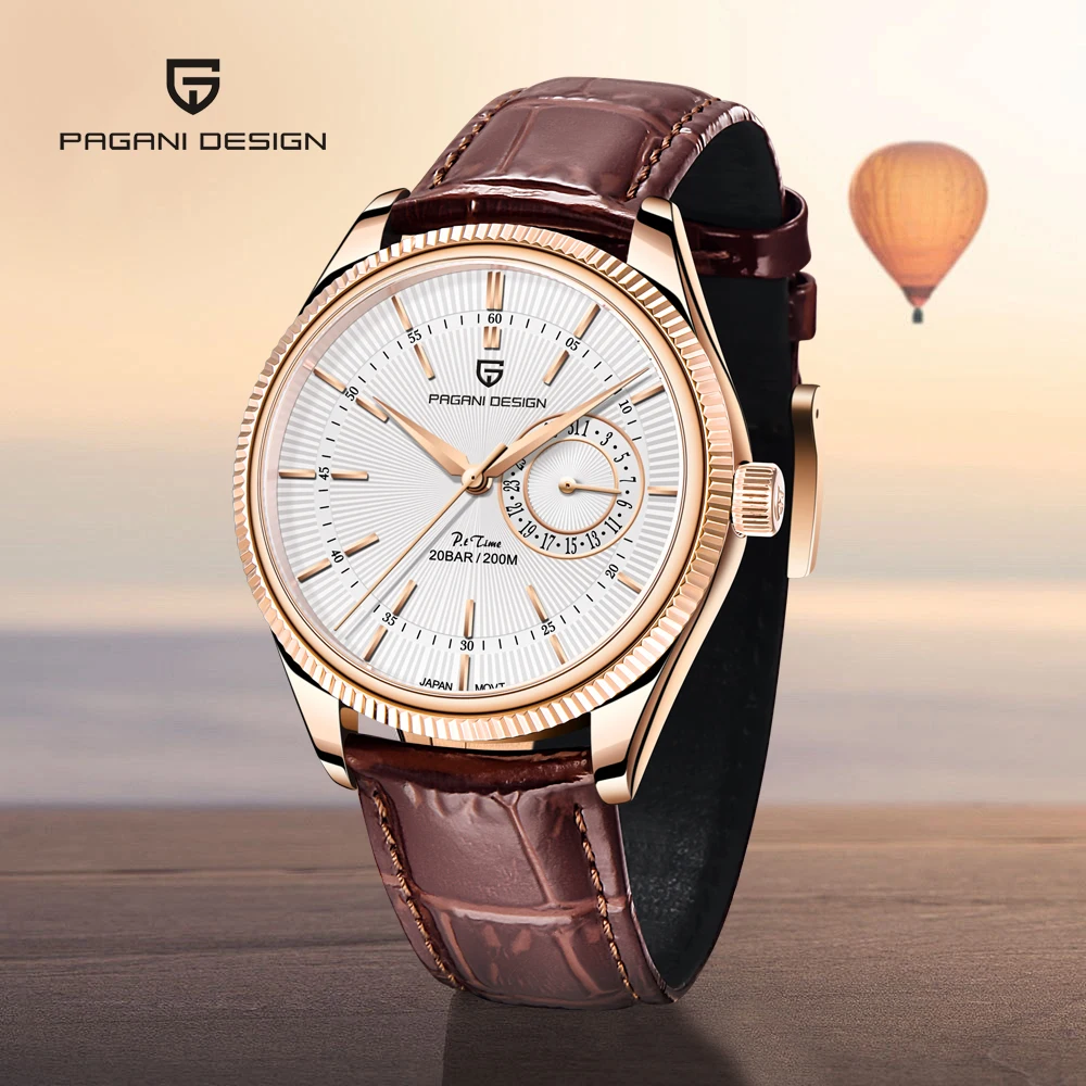 2025 جديد PAGANI تصميم رجالي ساعات كوارتز الذهب ساعة فاخرة للرجل الياقوت مرآة مقاوم للماء ساعة اليد الرجال ساعة جلدية