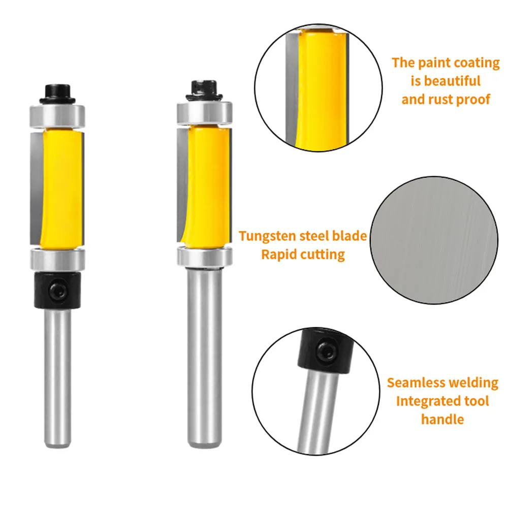 1PC Flush Trim Bit With Double Bearing Router Bit Woodworking Milling Cutter For Wood Bit End Milll Tools