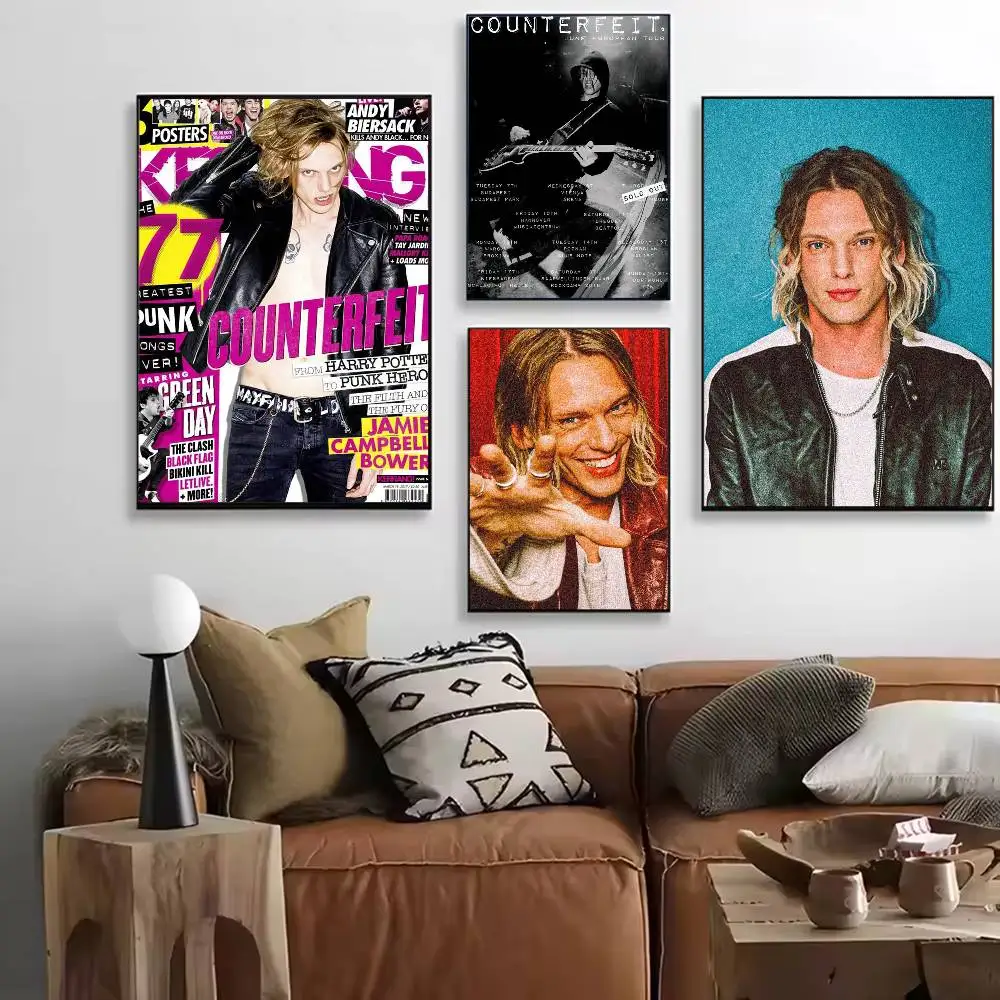 Póster del actor J-Jamie Campbell B-Bower, arte de pared versátil HD resistente al agua, decoración autoadhesiva para cualquier espacio, regalo ideal