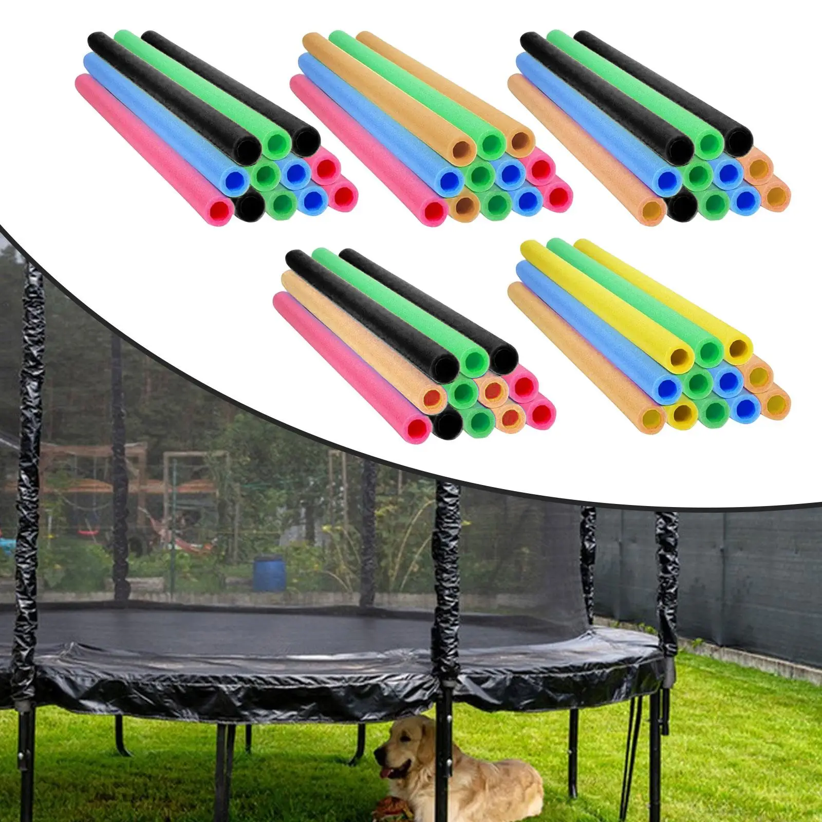 12x Trampoline Pole Foam Sleeves Eye Catching Color Protector Reliability Protective Sleeve Lightweight Trampoline Accessories