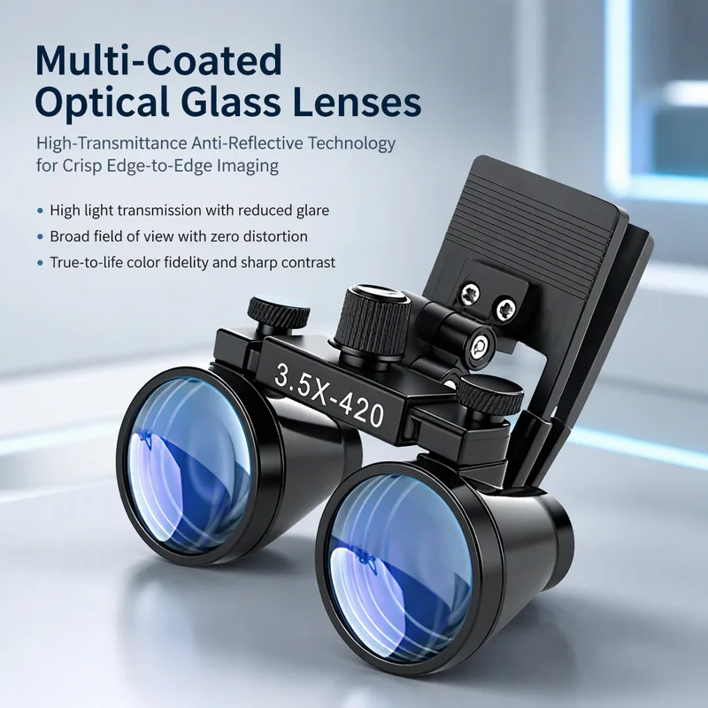 Dental Clip-on Binocular Loupes 2.5X/3.5X 420mm Distance Surgical Magnifier Prescription Glasses Dental Surgery Magnifying Glass