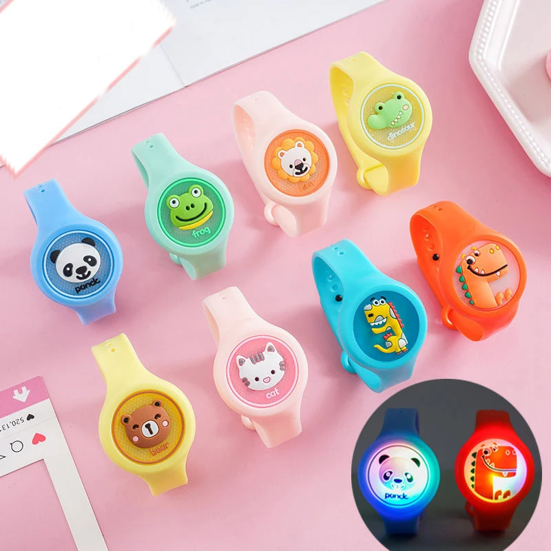 Pulsera repelente de mosquitos para niños, reloj luminoso de prevención de mosquitos, pulsera portátil ajustable para bebés