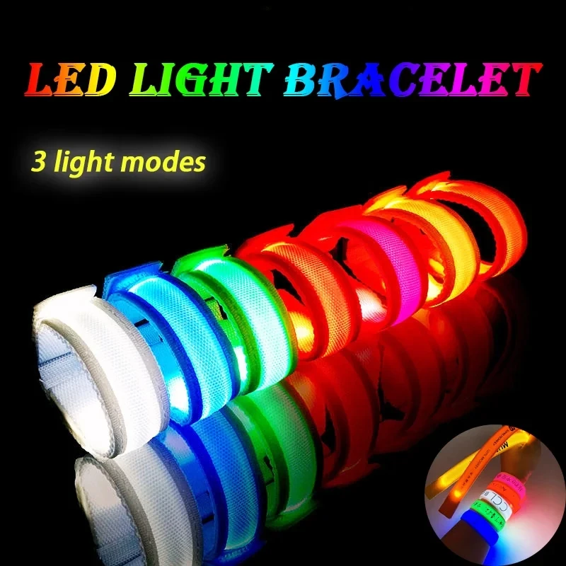 New Led Luminous Bracelet Concert Party Bar Luminous Bracelet Velcro LED Luminous Sports Wrist Strap Party Supplies