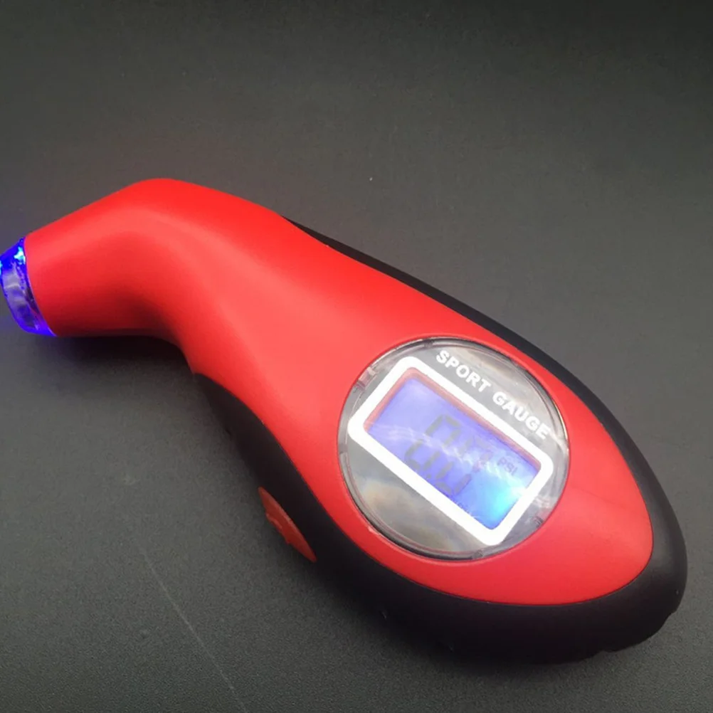 الضغط الرقمي لسيارة شاحنة أحمر أسود الحدود شاشة الكريستال السائل قراءة دقيقة قياس سريع السيارات قبالة عدم الانزلاق قبضة الإطارات #6