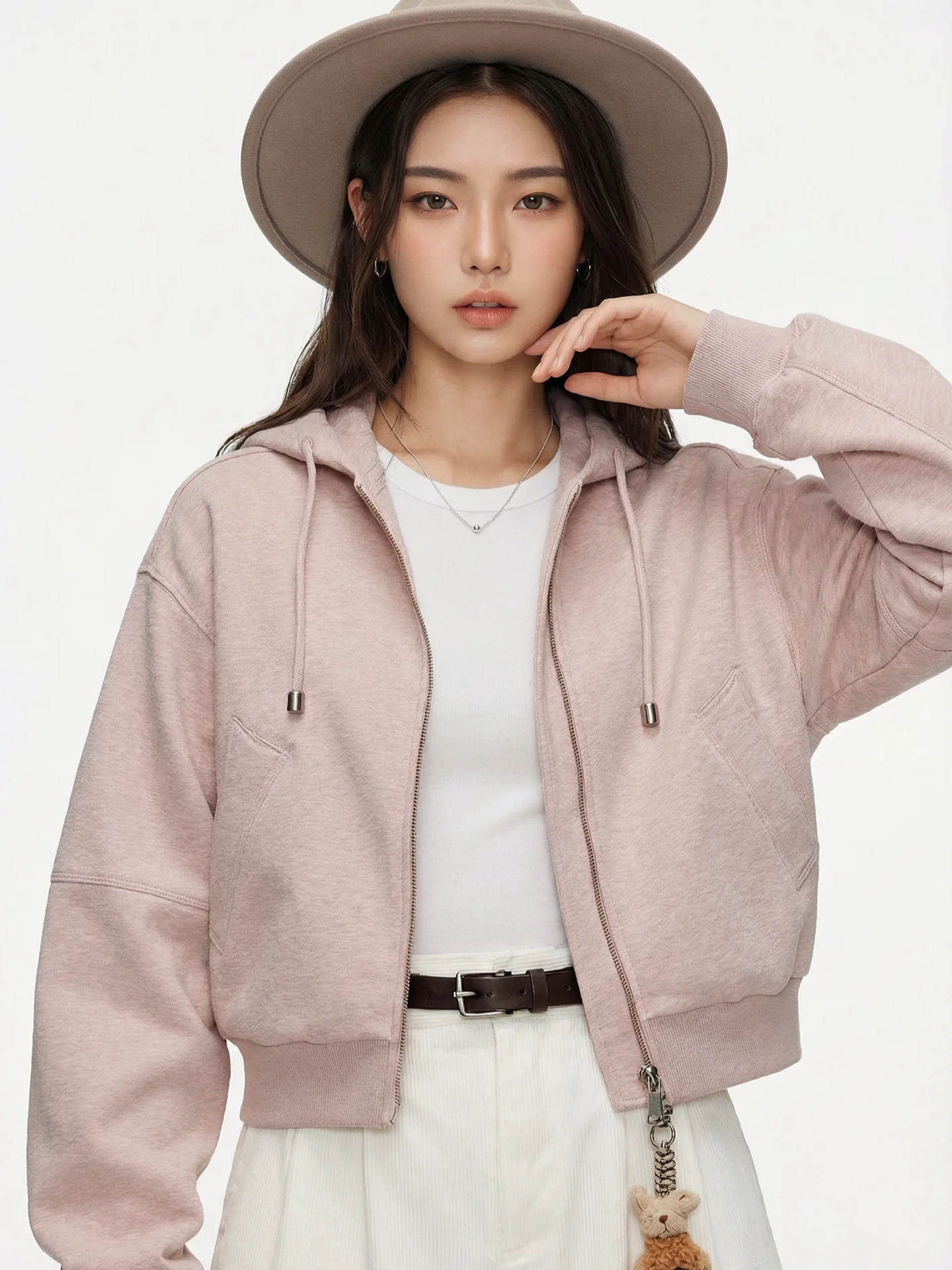 

Повседневная толстовка с капюшоном Lazy Sle на молнии, серия Miu, открытый кардиган, свободная посадка, длинная сверовая длина, цвет для поездок на работу, сле