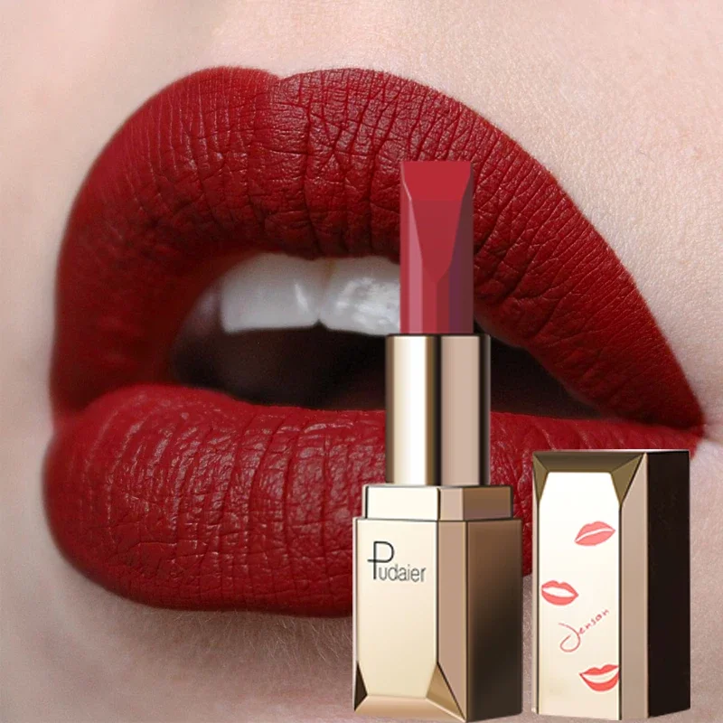 Matte Lipstick Waterproof Lip Makeup for Women 26 Colors Long Lasting Moisturizer Lip Tint Velvet Nude Matte Lipstick Batom