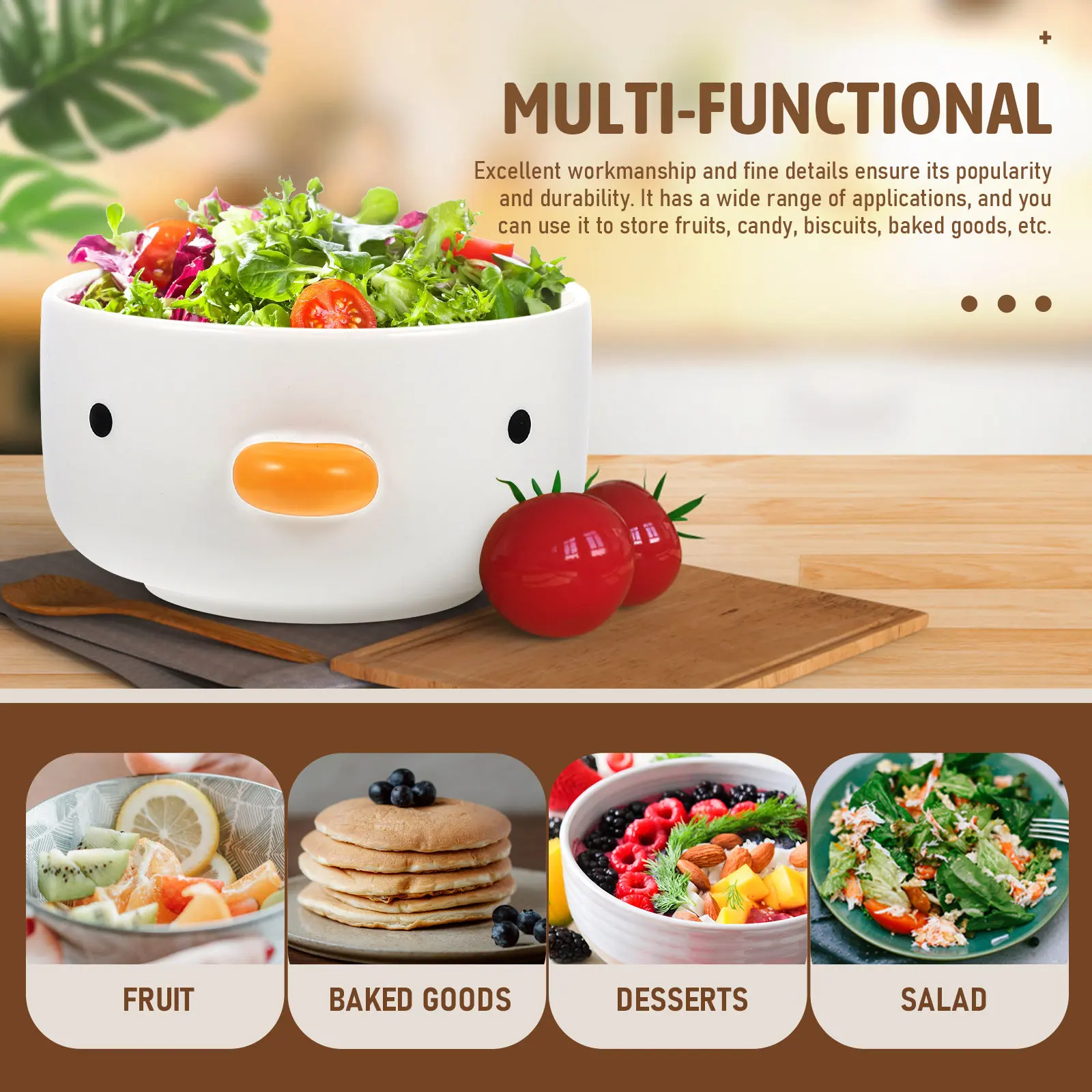 Lovely Chick Design Ceramic Bowl Dessert Plate Snacks Storage Container Pudding Bowl Ice Cream Serving Dish for Home Bar