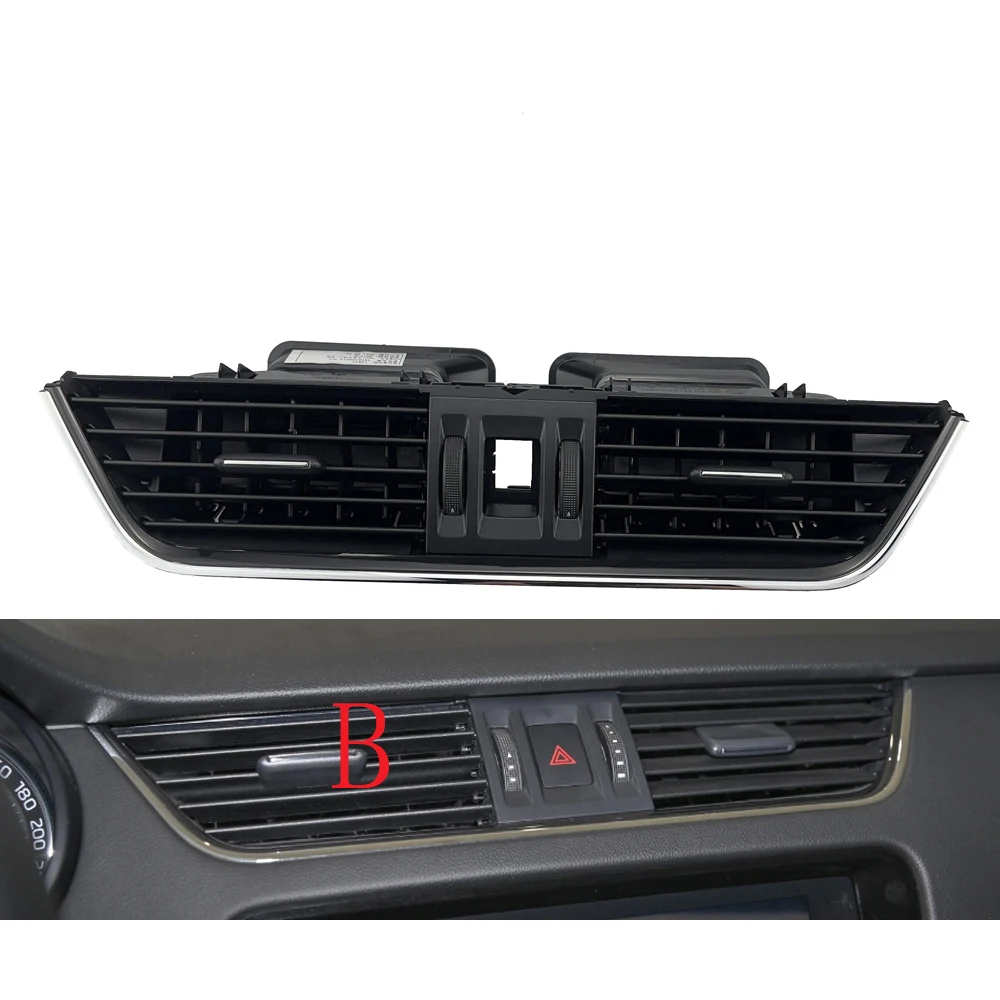 

For Skoda Octavia 2016-2021 Car Front Center Dashboard Air Conditioning AC Vent Grille Outlet Assembly 5E0820951 5E0820951CZLL