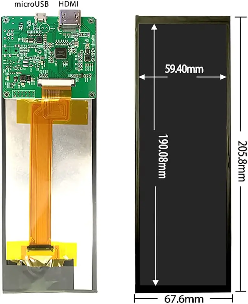 7.9Inch IPS Screen for Aida64 1280x400 Raspberry Pi PC CPU Sub Monitor Vehicle Mounted Fan Speed Analog Display with Drive Board