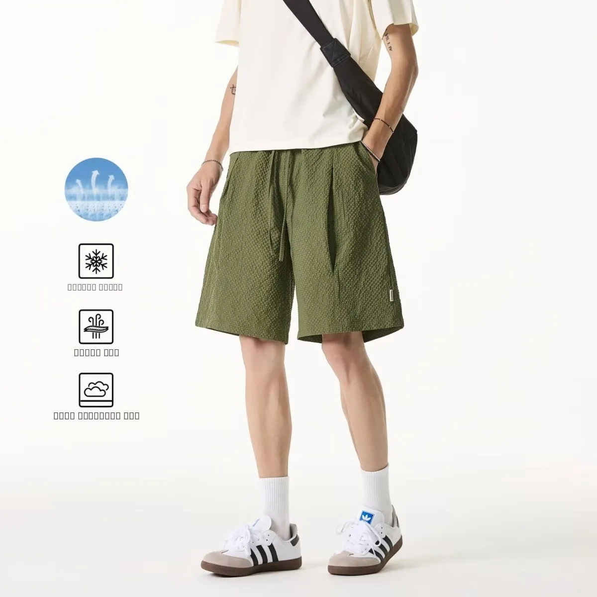 

Summer New American Style Men's Shorts Thin Design Loose Large Size Sport Casual Five-Quarter Pants Youth Active Fashion