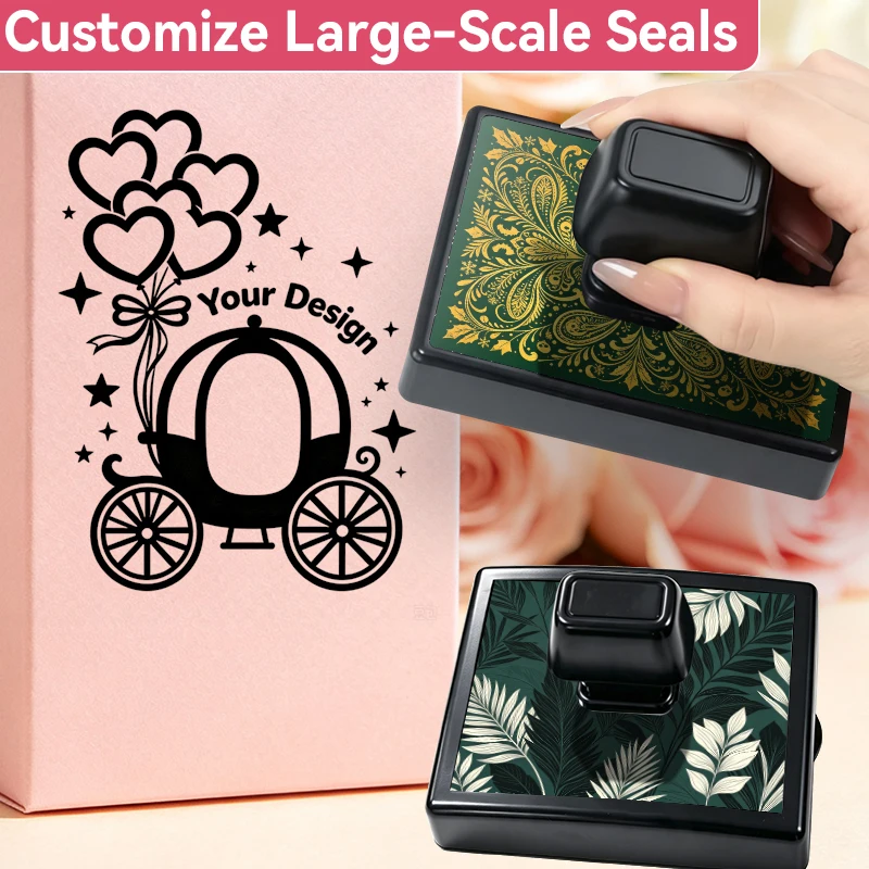 Customized Spring Loaded Self Inking Rubber Stamp Graphic logo for Retail Handmade Product Box Marking