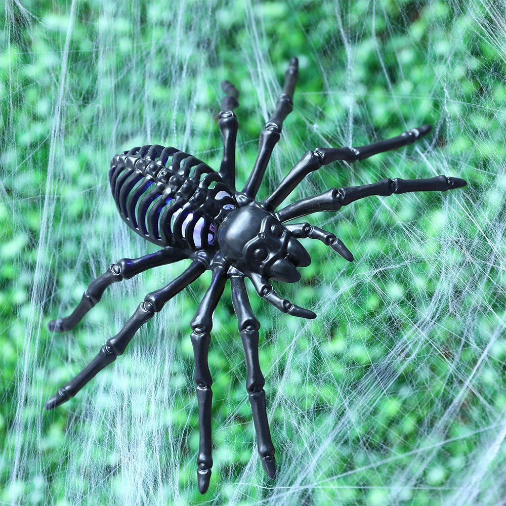 1pcs Realistic Plastic Spider with Lights Fake Spider Prank Prop Joke Spiders for Halloween Party Decorations Gift Party Favors