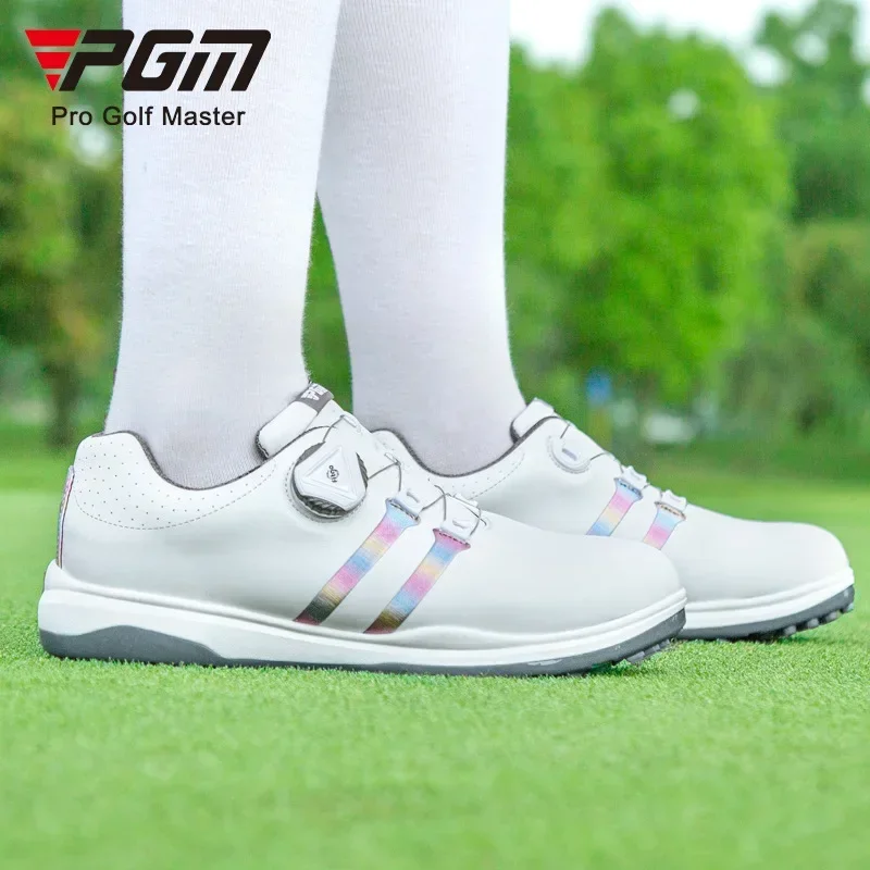 PGM Women Golf Shoes Waterproof Anti-skid Women\'s Light Weight Soft Breathable Sneakers Ladies Casual Knob Strap Sports XZ208