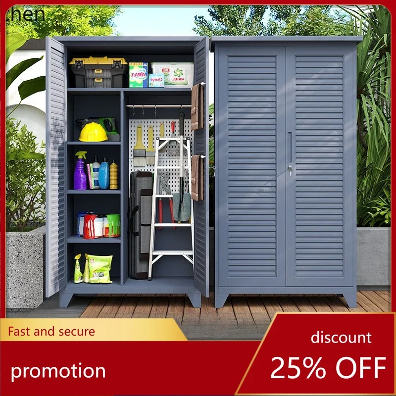 

HXL Outdoor Storage Cabinet Waterproof and Sunproof Courtyard Storage Cabinet Tool and Miscellaneous Cabinet