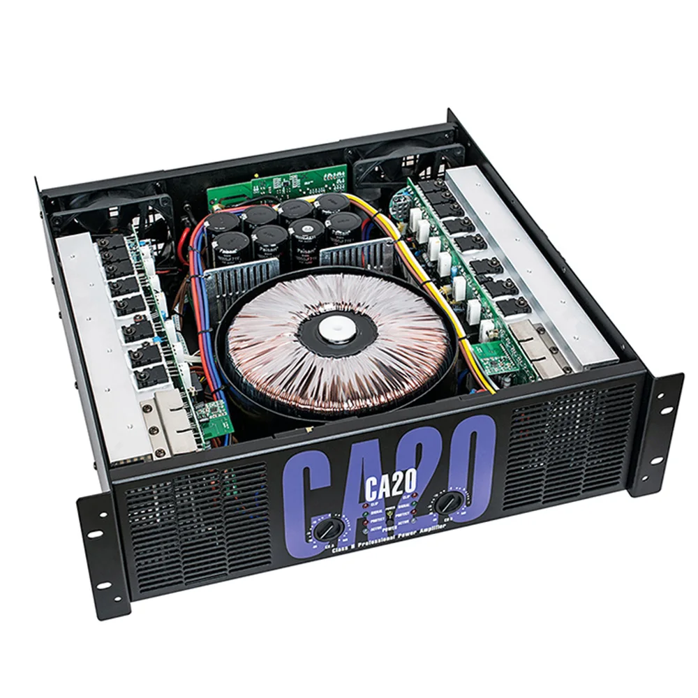 Профессиональный усилитель мощности CA20 Pure Power Amp 2 канала (3u) KTV/Stage/Home развлечения KTV 8 Ом 1350 Вт * 2/4 Ом 3000 Вт * 2
