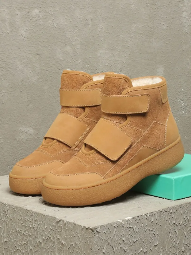 Outdoor Cold‑resistant Men Snow Boots Warm Wool Comfortable High‑top Cotton Shoes Winter Thick‑sole Non‑slip Hiking Ankle Boots