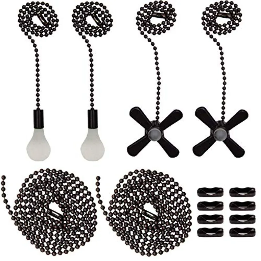 

Ceiling Fan Pull Chains Set Including 4Pcs Beaded Ball Fan Pull Chain Pendant, Extra 8Pcs Beaded and Pull Loop Connectors, 2Pcs