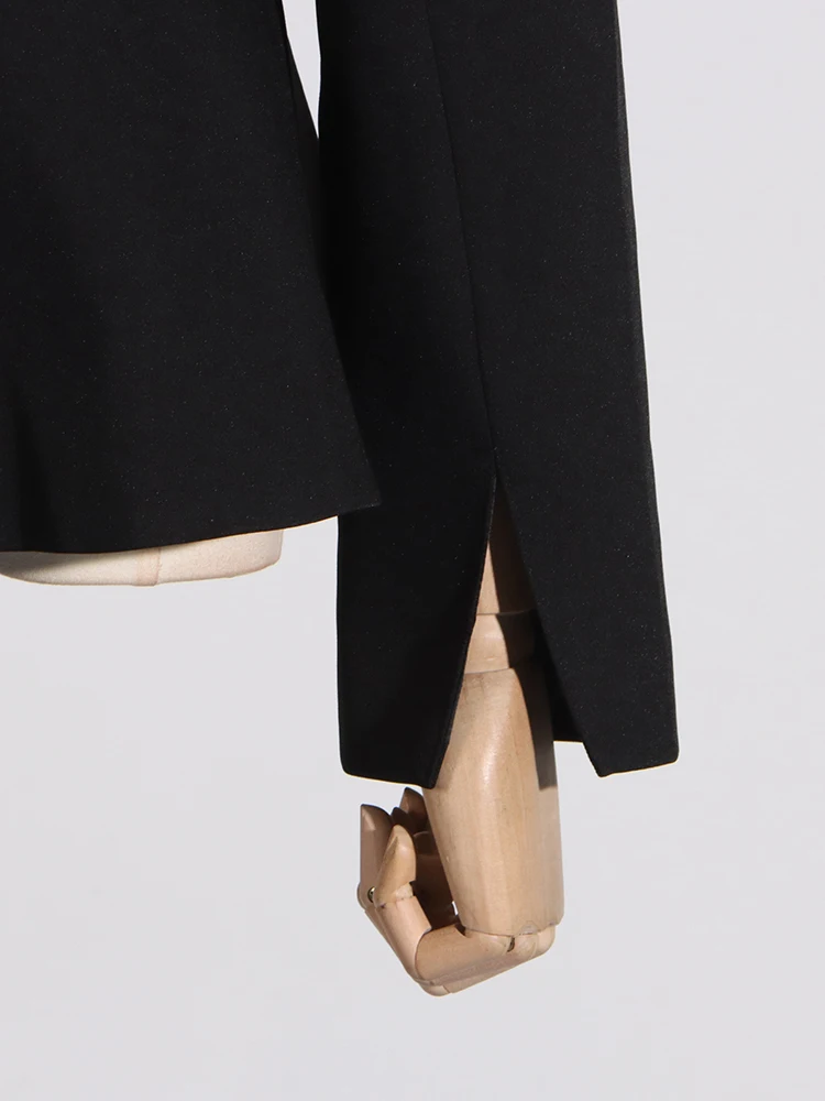 CHICEVER Asymmetrical Shawl Elegant Coat For Women O Neck Long Sleeve Temperament Solid Slimming Blazer Female Autumn Clothing