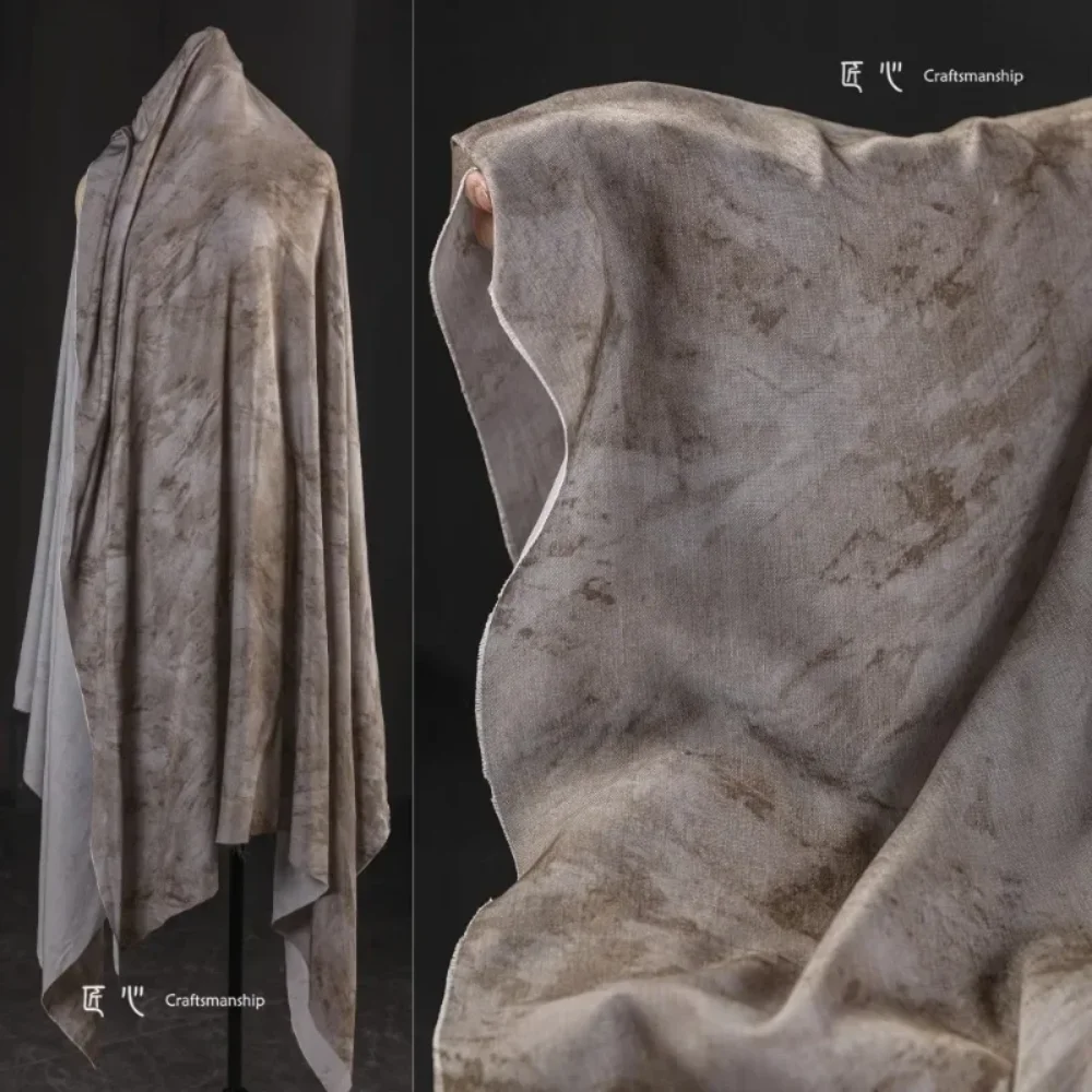 

Brown Gray Smooth Fabric for Shirt Dress Pants Clothing Designer Pant Apparel Diy Sewing Wholesale Cloth By The Meter