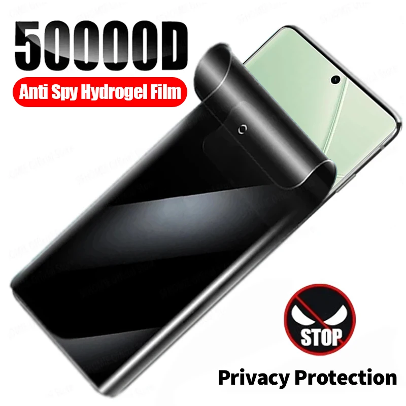 

3D Curved Anti-spy Hydrogel Film For Tecno Spark 20 Pro Plus Privacy Screen Protector for Tecno Phantom X2 Pro No glass