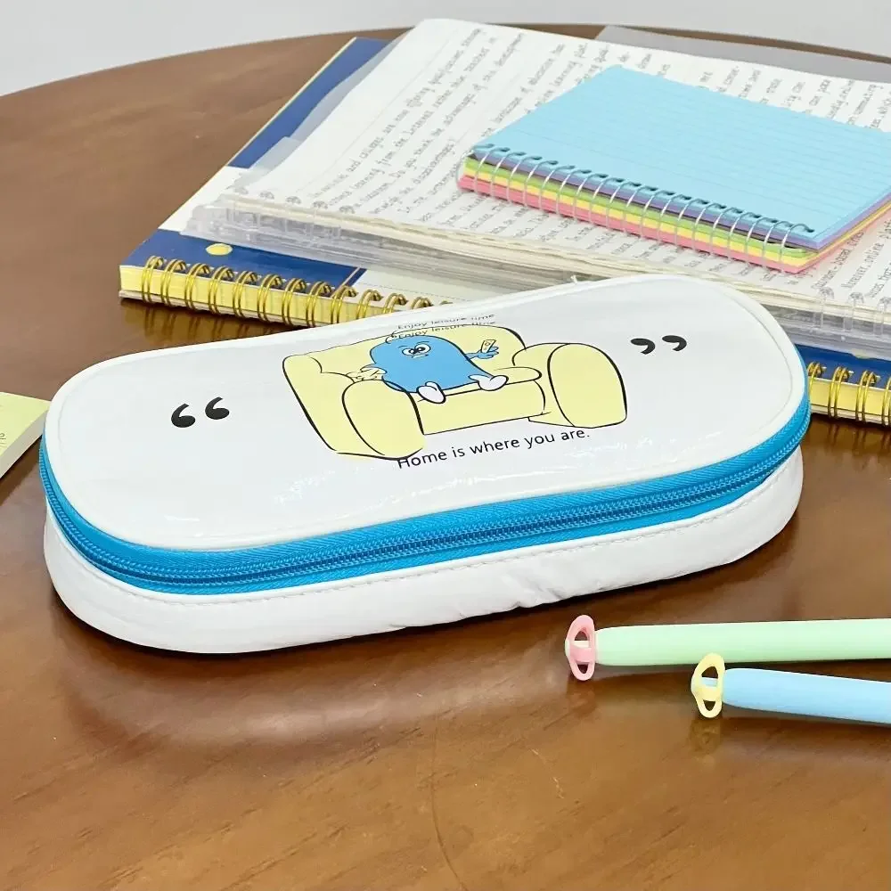 New Large Opening Design Pen Bag Portable Large Capacity Pencil Case Multifunctional Stationery Bag Gift