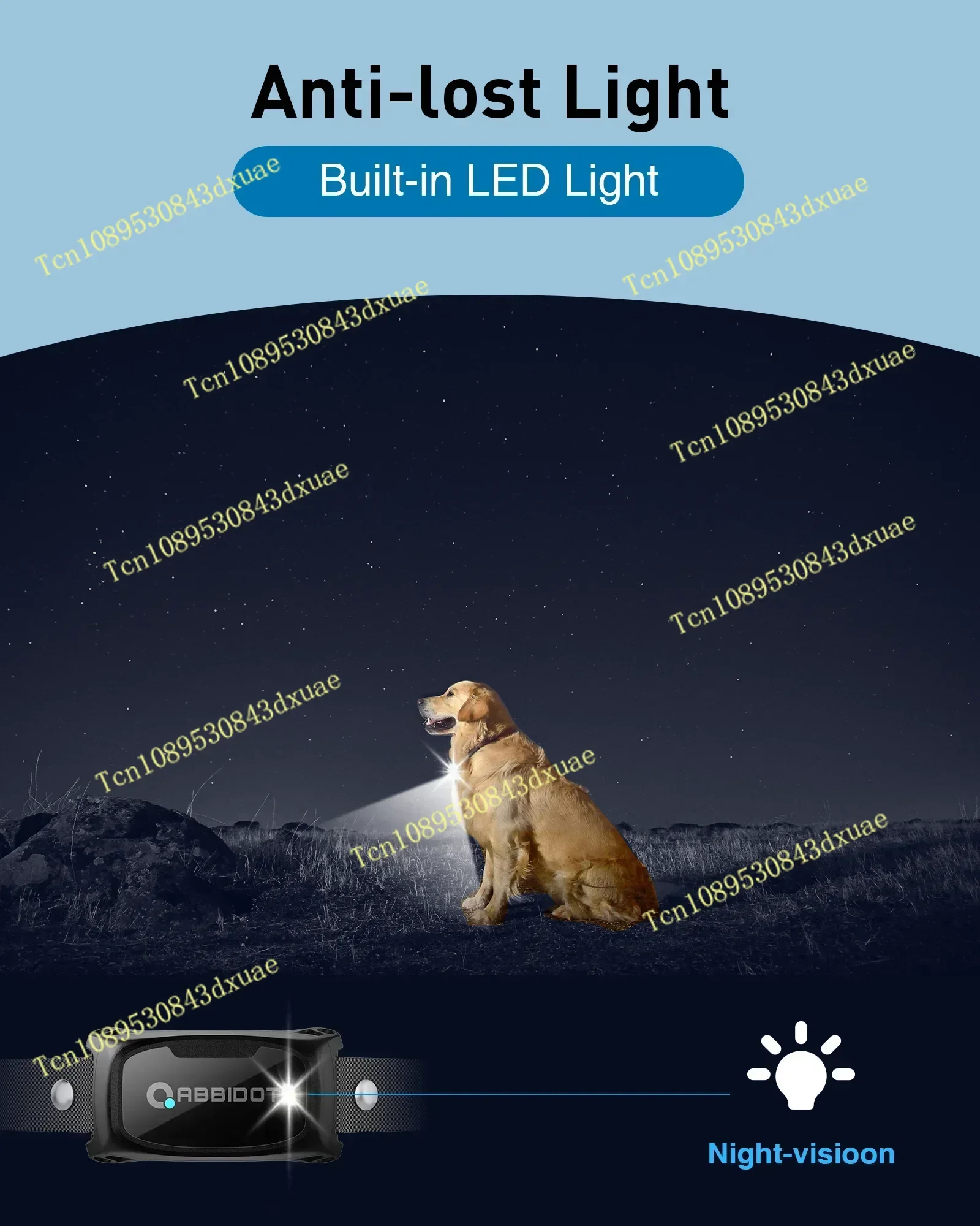 20252025New ABBIDOT T50 Training Collar Dogs Electric Shock for Large Pets 3000ft LED Light Canine Equipment Supplies Accessorie view 6