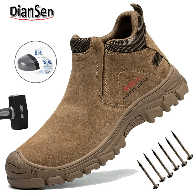 

Мужская уличная рабочая обувь, устойчивые к скольжению со стальным носком - изолированные защитные ботинки 6 кВ, противопрокольные, защитные кроссовки для сварщиков