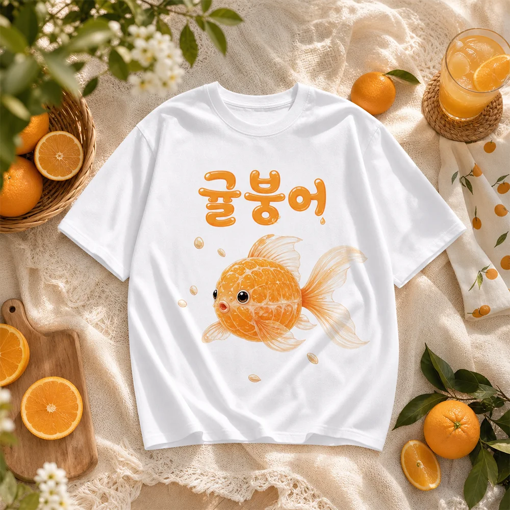 New Unisex Korean Streetwear T-Shirt Funny Meme Hangul Text Graphic Loose Y2k Fashion Casual Short Sleeve Breathable Daily Tops