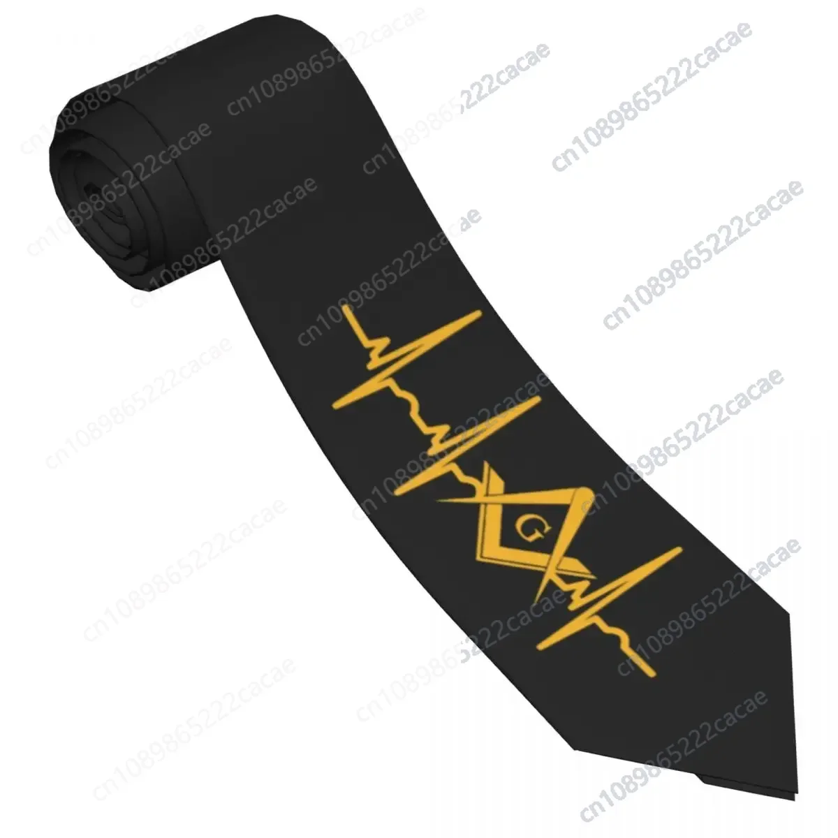 Heartbeat Freemason Tie Masonic Mason Custom Neck Ties Cool Fashion Collar Tie Unisex Adult Business Necktie Accessories