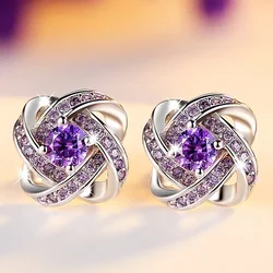 Elegant Lady Aesthetic Stud Earrings Zirconia Designer Charming Jewelry for Engagement Ceremony Chic Accessories Gift for Women