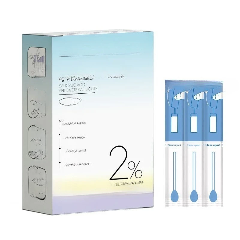 مسحات القطن بحمض الساليسيليك (التغليف الفردي) - الشركة المصنعة لحل البكتيريا لإزالة حب الشباب على الوجه