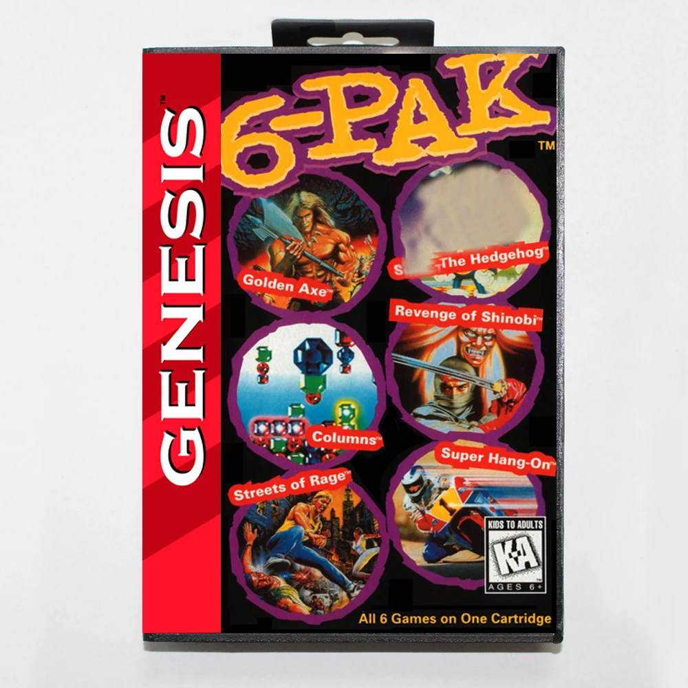 Горячая Распродажа 6-Pak с американской розничной коробкой 16bit MD Cart для Sega Mega Drive/Genesis System