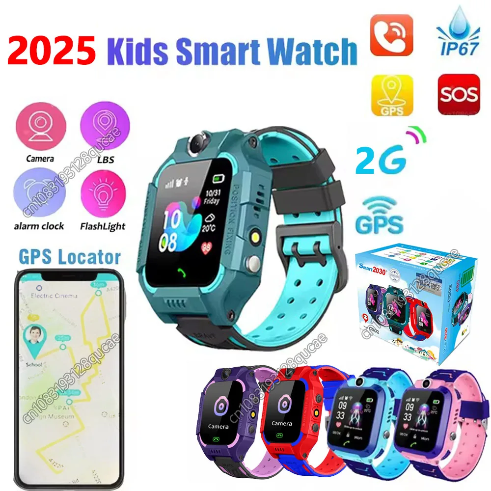 

2025 New Kids 2G Smart Watch SOS GPS Location Sim Card Call Camera Child SmartWatch Camera Waterproof Watch Girls and Boy Gift