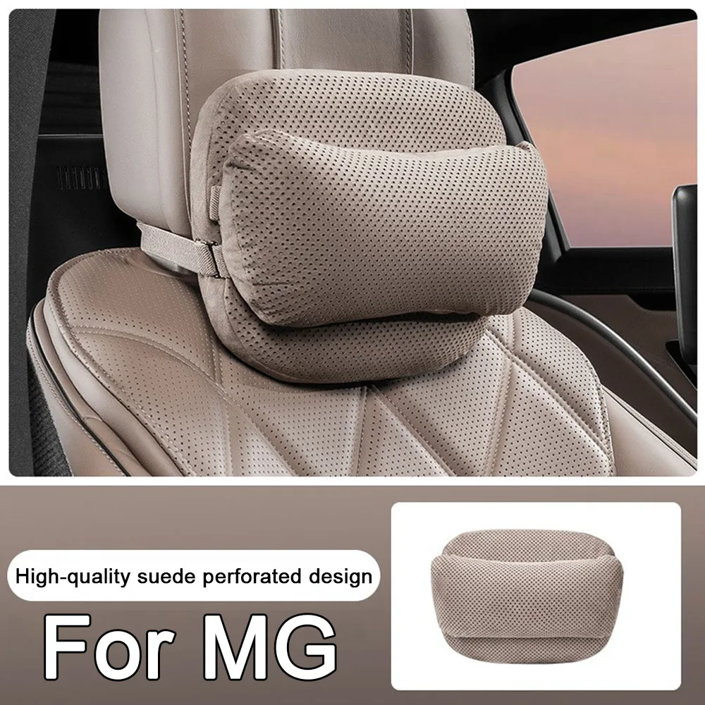 

Suede Car Headrest Seat Support Neck Pillow Travel Lumbar Support Cushion For MG GT MGRX5 MGRX8 MGHS MGZS MGZX MG3 MG5 MG6