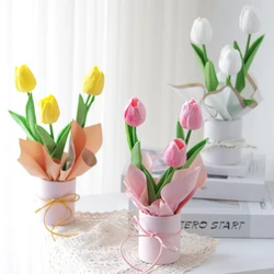 4pcs Mini Round Flower Box Gift Wrapping Paper Storage Box Wedding Birthday Party Florist Bouquet Vase Packaging Bucket Supplies