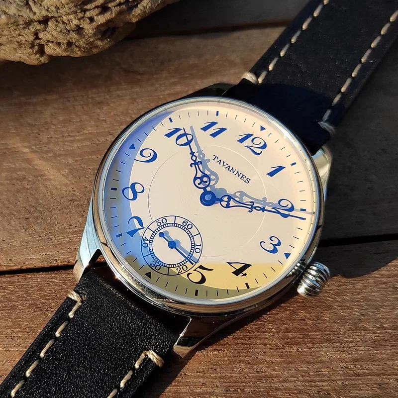 

Vakuy Механические часы с ручным управлением Tower Bang Карманные часы Seagull ST3621 Jones Sword Винтаж Деловой мужской ремешок из натуральной кожи