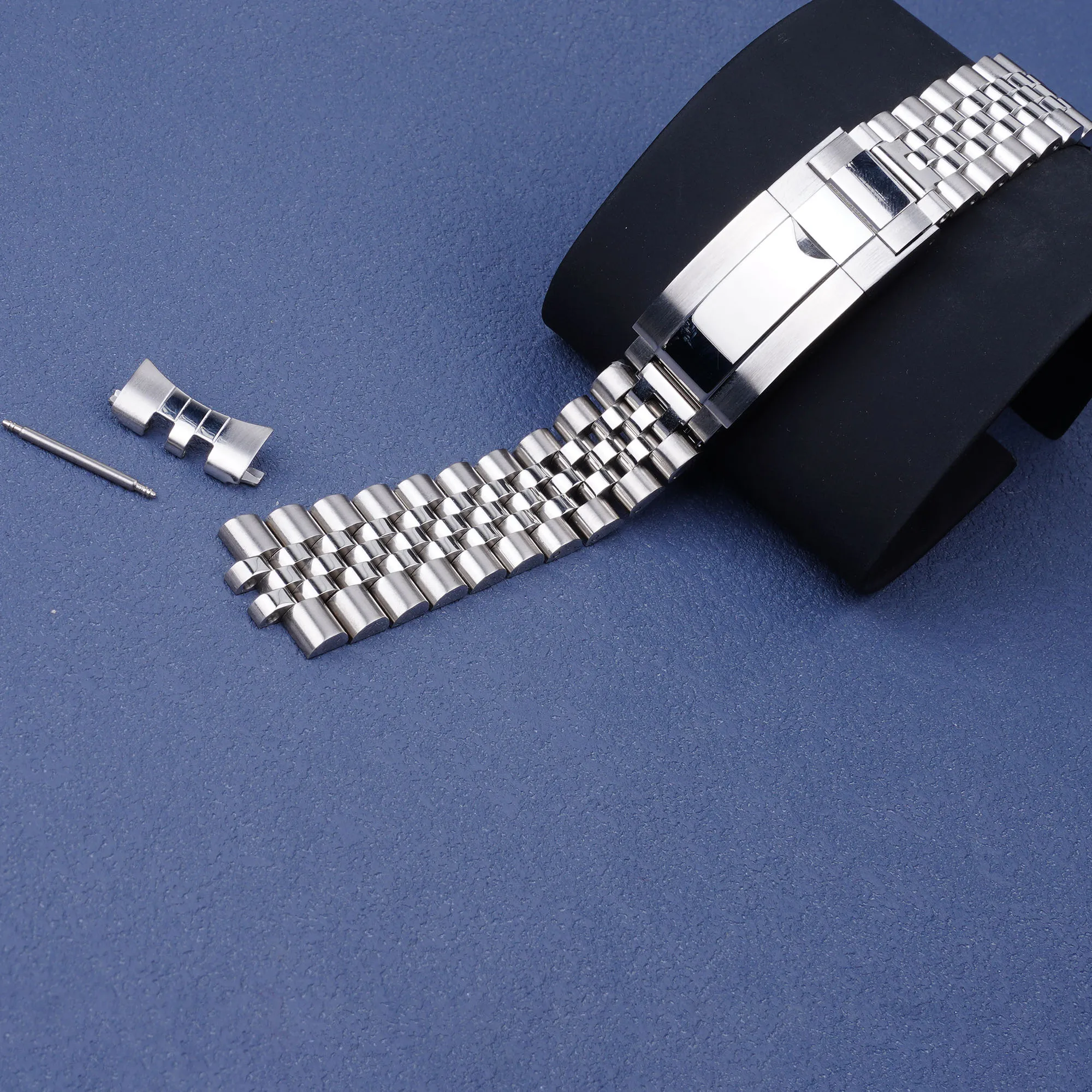 New 18mm Jubilee Hollow Endband with Oyster Deployment Clasp Stainless Steel Watch Band For Seiko 5 SNKL23