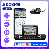 AZDOME M660 Car DVR 4 Channel 360° Dash Cam Front Rear Inside 128G EMMC WIFI GPS Dash Camera for Cars 2.5K+1K+1K+1K Parking Mode